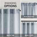 MIULEE Chambray Blue Linen Curtains 54 Inch Length 2 Panels for Bedroom Living Room, Soft Linen Textured Window Drapes Semi Sheer Light Filtering Back Tab Rod Pocket Farmhouse Modern Burlap Look Decor, 52"W x 54"L