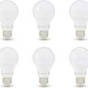 Amazon Basics Non-Dimmable LED Light Bulbs, Great Brightness, 40W Equivalent, 6W, E26 Standard Base, 2700K, 10,000 Hour Lifetime, Soft White A19, 6-Pack
