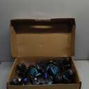 Adjustable Toddler Kids Roller Skates with Light Up Wheels for Boys Girls Beginners for Indoor Outdoor Sports (Medium - Big Kid, Black&Blue)