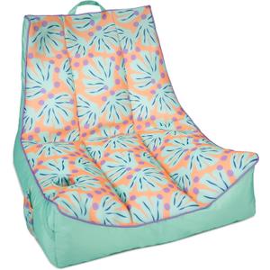 Big Joe Captain's Float No Inflation Needed Pool Lounger, Sweet Shells Peach Double Sided Mesh, Quick Draining Fabric, 3 feet