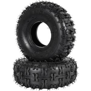 4.10/3.50-4 Tire 4-Ply,RUTU 4.10-4 10 X 3.50 Off Road Heavy Duty Tires for 4 Wheeler Lawn Mower Go Kart Handcart Garden Trailer