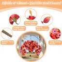 Fall Fake Flowers Artificial for Outdoors Decoration, 2PCS Faux Hibiscus Flowers for Outside Planters, Realistic Silk Autumn Plants with UV Resistant No Fade for Home Porch Garden Balcony Yard Decor (Fall Orange Pink)