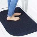COSY HOMEER 27X18 Inch Anti Fatigue Kitchen Rug Mats are Made of 100% Polypropylene Half Round Rug Cushion Specialized in Anti Slippery and Machine Washable (Navy 1pc)