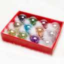 AMS 3.14''/12ct Shatterproof Clear Plastic Christmas Ball Ornaments Decorative Xmas Balls Baubles Set with Stuffed Delicate Decoration for Wedding,Thanksgiving,Party(80mm, Mix-Corlor)