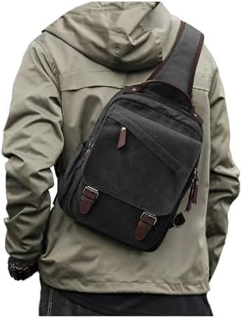 Messenger bag for Men,Small Sling Crossbody Backpack Shoulder Bag for Men Women,canvas Strap Backpack Sling Bag