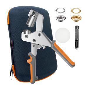Heavy Duty Grommet Kit with Bag and 200 pcs 10mm Grommets, Complete Eyelet & Grommet Tool Kit for DIY Tarp Ring Repair and Installation