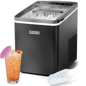 ICEMAN Dual-Size Ice Maker Countertop - Portable Ice Machine, Large and Small Ice Machine Maker with Self Cleaning, 9 Cubes in 7 Mins, 22lbs/24hrs, for Home, Kitchen, Office, Party, Ice Scoop Included