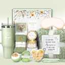 Birthday Gifts for Women Self Care Get Well Soon Gifts, Vanilla Relaxing Spa Gift Basket - Happy Birthday Set w/ Luxury Flannel Blanket & 40 oz Tumbler, Unique Christmas Gift for Mom Her Wife Sister