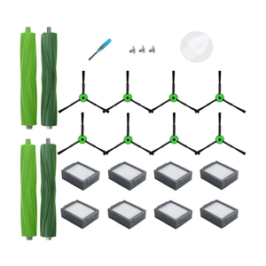 LOVECO Replacement Parts Compatible for iRobot Roomba E I & J Series Robotics, E5 E6 i8 i7 i6 i5 i4 i3 i1 j9 j8 j7 j6 j5 and Plus Version, 2 Rubber Brush, 8 Filter, 8 Brush