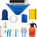 17Pcs Mini Split Cleaning Kit with 2L High Pressure Sprayer, Waterproof PVC AC Cleaning Cover Bag & HVAC Tools, Reusable Fits 27-37in 9000-12000BTU Ductless Wall Mounted AC Units