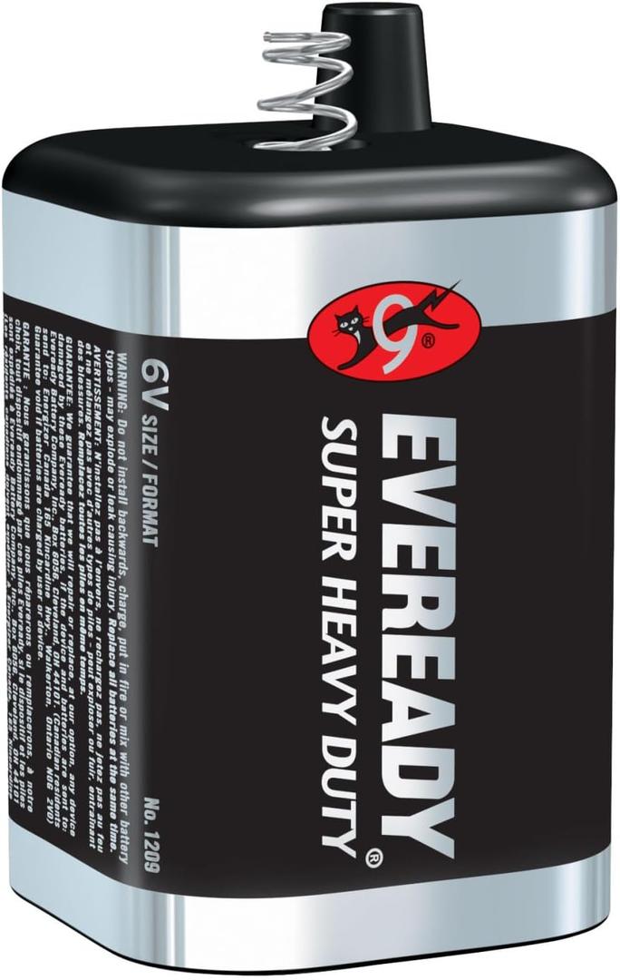 EVEREADY 6V Battery, Super Heavy Duty 6 Volt Battery, 1 Count