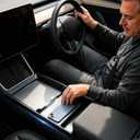 Center Console Organizer Tray for 2025-2026 Tesla Model Y Juniper and 2024-2026 Model 3 Highland (Standard, Premium & Performance) - Console Storage Rack - Black