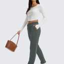 MAGCOMSEN Women's Sherpa Lined Sweatpants Winter Warm Fleece Pants Water Resistant Heavy Insulated Thermal Pants Outdoor (Gray)