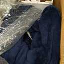 RALYSUN Electric Heated Blanket Queen Size 84"x90"  DualSided with Microplush & Sherpa Fabric, 4 Heat Settings & 10 Hours Auto Off, Dual Controller, Machine Washable  Dark Blue