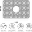 WAFT YEARN Sink Mats Sink Protectors Dish Racks Dishwasher Safe Grid Mats for Kitchen Sink Silicone Protect Sink from Stains Damage Scratches Non Slip Heat Resistant Rust Resistant 18"X12.5" Grey (Gray)