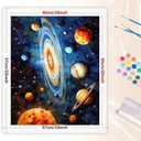 Space Paint by Numbers Kit for Adults - DIY Vibrant Galaxy with Planets and Stars Painting on Canvas 16x20 Inches, Acrylic Paint Set, Suitable for Beginners, Art for Home Decoration or Gifts