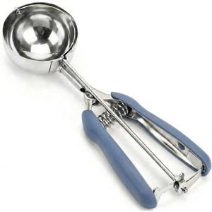 Ice Cream Scoop, 18/8 Stainless Steel Cookie Scoop, 5.3Tbsp/80ml/2.7oz Cookie Dough Scoop, Ice Cream Scooper with Trigger Release, Large Cookie Scooper (#12 Midnight Blue)