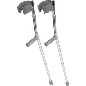 Medline Aluminum Forearm Crutches, Adult, Cuff Size 4", Pack of 2