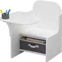 Delta Children MySize Chair Desk With Storage Bin, Bianca White