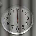 DAXSMY Atomic Wall Clock Analog 10 Inch Battery Operated Modern Decorative for Living Room Kitchen Office Bedroom Bathroom(Silver)