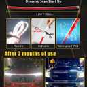 Dynamic Scan Start Up Hood Light Strip Sequential Flowing Turn Signal Lights Flexible DRL Daytime Running Light Car Led Light Strip Exterior,Dual Color Amber White Switchback 12V 70inch (1 Set)