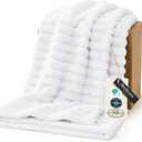 Bedsure GentleSoft White Fleece Blanket for Couch - Cozy Soft Blankets for Women, Cute Small Throws for Girls, Bright White, 50x70 Inches