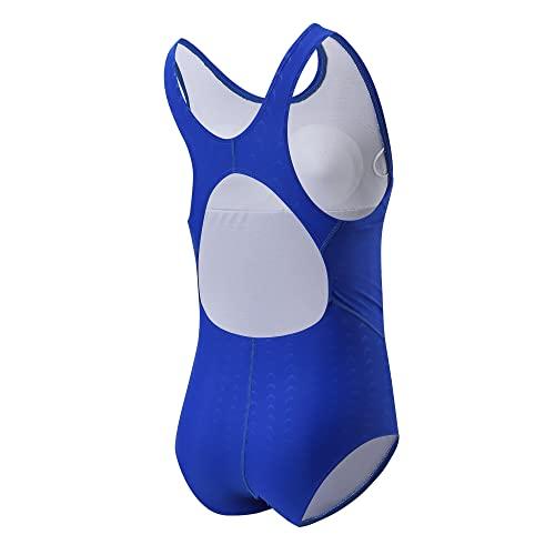 J.E Sterguard Athletic Girls' One Piece Swimsuit Have Lining Prevent Transparency Girls Bathing Suits Pro for Practice and Competition Girl Blue Swimsuits Size 8