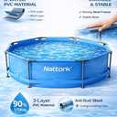 Nattork Above Ground Pool 10' x 30" Framed Swimming Pools, Outdoor Backyard Pool Round Family Pool Set Easy-Install Upgraded T-Pipe 1200 Gallon Pool Backyard Pool