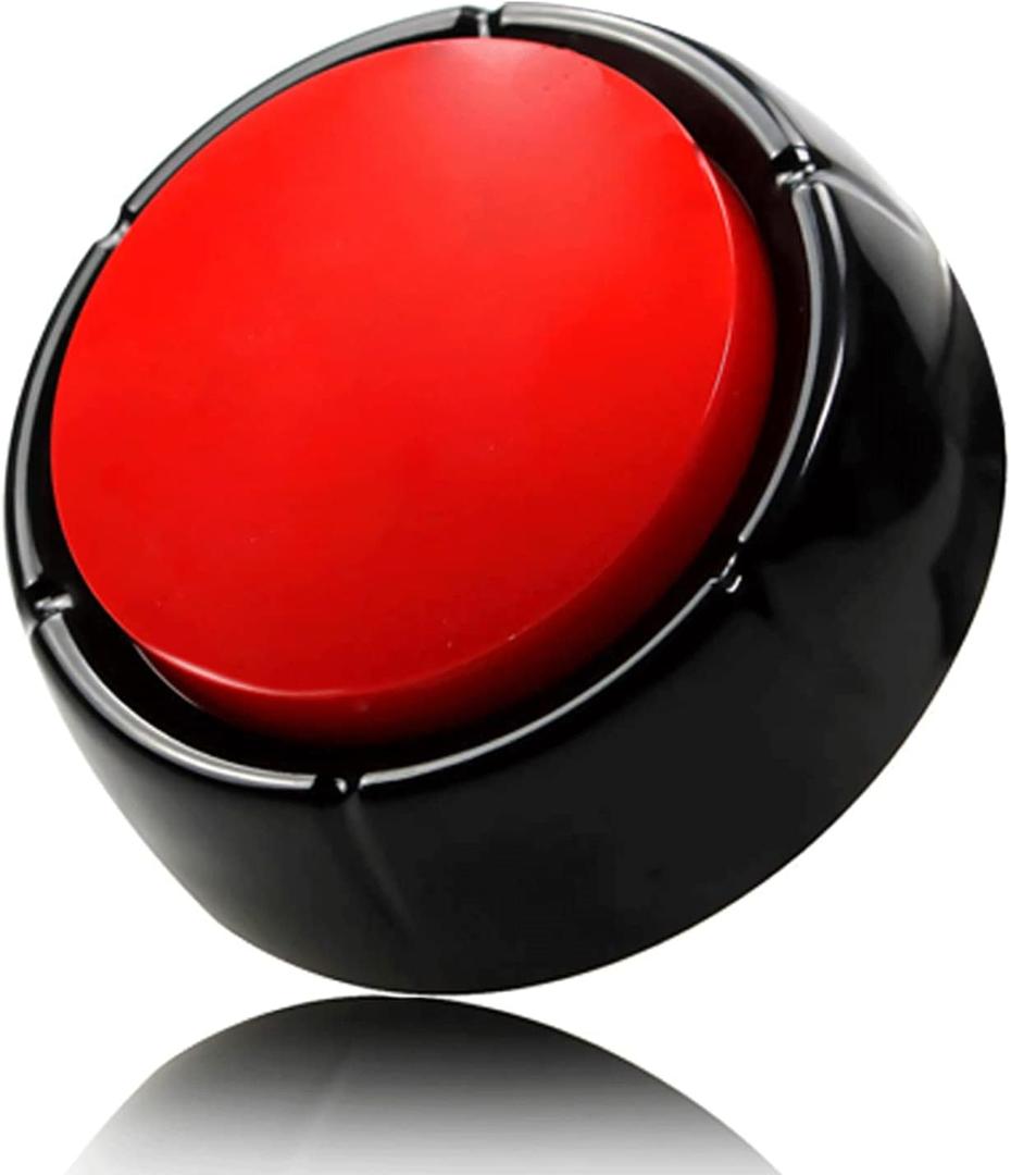 Recordable Talking Button 30 Seconds Record Button Easy Button Answer Buzzers Custom Sound Button for Communication Study Office Home Game Gift(Batteries Included)