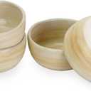 roro 3.5-Inch Ceramic Dipping Bowls, Set of 4 - Handcrafted Brown Clay Style, Semi-Matte Exterior, Glossy Interior - Microwave, Oven, and Dishwasher Safe