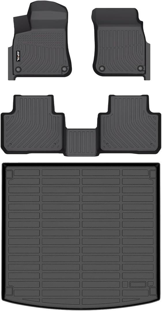 AIPOIL Floor Mats & Cargo Liner Set for 2020-2025 Porsche Cayenne All Weather Protection TPE Anti-Slip Automotive Full Set Custom Car Mats Accessories - Black