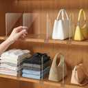 OKPOW Shelf Dividers for Closet Organization - 8 Pack 8" Tall X 12" Deep Acrylic Clear Sturdy Separators for Clothes Purse - Adjustable Removable Easy to Install Storage for Wood Cabinet Housewife