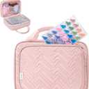 Leudes Diamond Painting Storage Containers, 60 Slots Bead Storage Box for Diamond Art Kits Accessories Organizer Case (Only Bottles and Bag) (Pink-2(60 Jars))