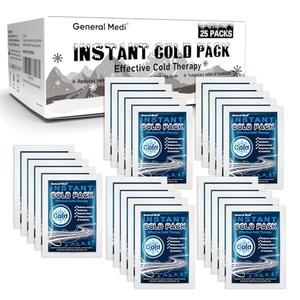 General Medi Instant Ice Cold Pack (4”x 5.5”) – 8 Packs Disposable Cold Therapy Ice Packs for Pain Relief, Swelling, Inflammation, Sprains, Toothache – for Athletes & Outdoor Activities