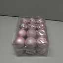 JULMELON 24PCS Large Christmas Balls Ornaments,60mm/2.4 in Shatterproof Plastic Decorative Xmas Tree Ornaments, Assorted Christmas Ball Ornaments for Wedding Mothers Day Party Decorations (Pink)