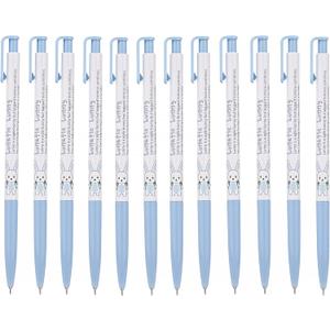 ZEESOON Xeno Lunatic Lunny 0.38mm Slim Ball Point Pen Dozen Box 12 Pcs, Made in Korea (Blue 12pcs)