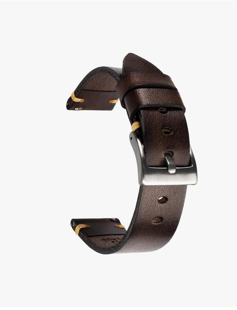 Retro Handmade Watch Band, Quick Release Vintage Leather Watch Strap Replacement, Choice of Width-24mm