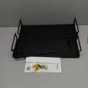 ZGO Floating Shelves for Wall Set of 2, Wall Mounted Storage Shelves with Black Metal Frame and Towel Rack for Bathroom, Bedroom, Living Room, Kitchen, Office (Black)