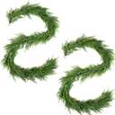 WBHome 2 PCS 9FT Real Touch Norfolk Pine Christmas Garland, Winter Greenery Garland for Christmas, Holiday Seasonal Outdoor/Indoor Home Decor