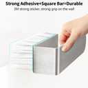 Adhesive Hand Towel Holder, 8 Inch Towel Holder for Bathroom Wall Mounted, Self Adhesive Square Stick on Towel Bar Wall for Kitchen Cabinet RV, Brushed Nickel (2 Pack)