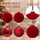 Liliful 8 Pcs 6 Inch Extra Large Christmas Ball Ornaments Decor, Red