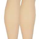 Amazon Basic Care Medical Compression Stockings for Circulation, Varicose Veins, Swelling, Edema, 20-30 mmHg, Women & Men Thigh Length Hose, Open Toe, Breathable, Beige, Large