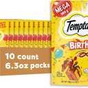 Temptations Birthday Crunchy and Soft Cat Treats Lobster and Beef Flavor, 6.3 oz. Pouch, Pack of 10, Best By 10, 2024