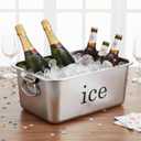 14L Ice Bucket for Freezer,Stainless Steel Ice Cube Bin with Handle,Large Capacity Ice Container Champagne Bucket Carry Drink Storage Cooler,Halloween Ice Buckets for Parties