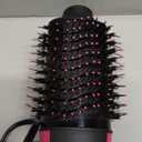 Hair Dryer Brush Blow Dryer Brush in One, Upgraded 4 in 1 Hair Dryer and Styler Volumizer with Negative Ion Anti-frizz Ceramic Titanium Barrel Hot Air Hair Straightener Brush (Black/Pink)