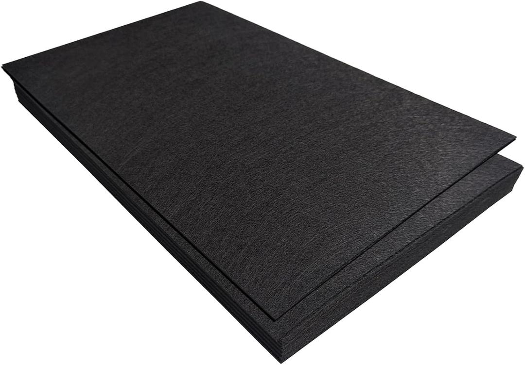 Jtnohx Felt for Crafts, 16 Pcs Felt Fabric, 7"11.3" Stiff Felt Sheets, Craft Felt Square for Sewing (Black)