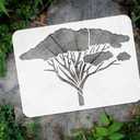 Fingerinspire 16PCS African Animals Stencil Trees Grass Plants Drawing Template Orangutan Giraffe Elephant Lion Crocodile Rhino Deer Orangutan Cow Bird Eagle Leopard Silhouette Animal Theme Template