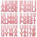 232 Pcs 24 Sheets Large Glitter Letter Stickers Big Font Alphabet Letter Self Adhesive Letters Kit Mailbox Stickers for Mailbox Bulletin Boards Classroom Home(Pink,2.5 Inch)