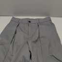 OYOANGLE Men's Baggy Wide Leg Pants Zipper Fly Pleated Trousers Business Casual Dress Pants with Pocket, Small, Grey