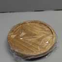 Round Decorative Tray Wood Bathroom Counter Organizer Farmhouse Kitchen Decor Wooden Riser for Soap Dish, Perfume, Candle, Sponge, 8" - Brown
